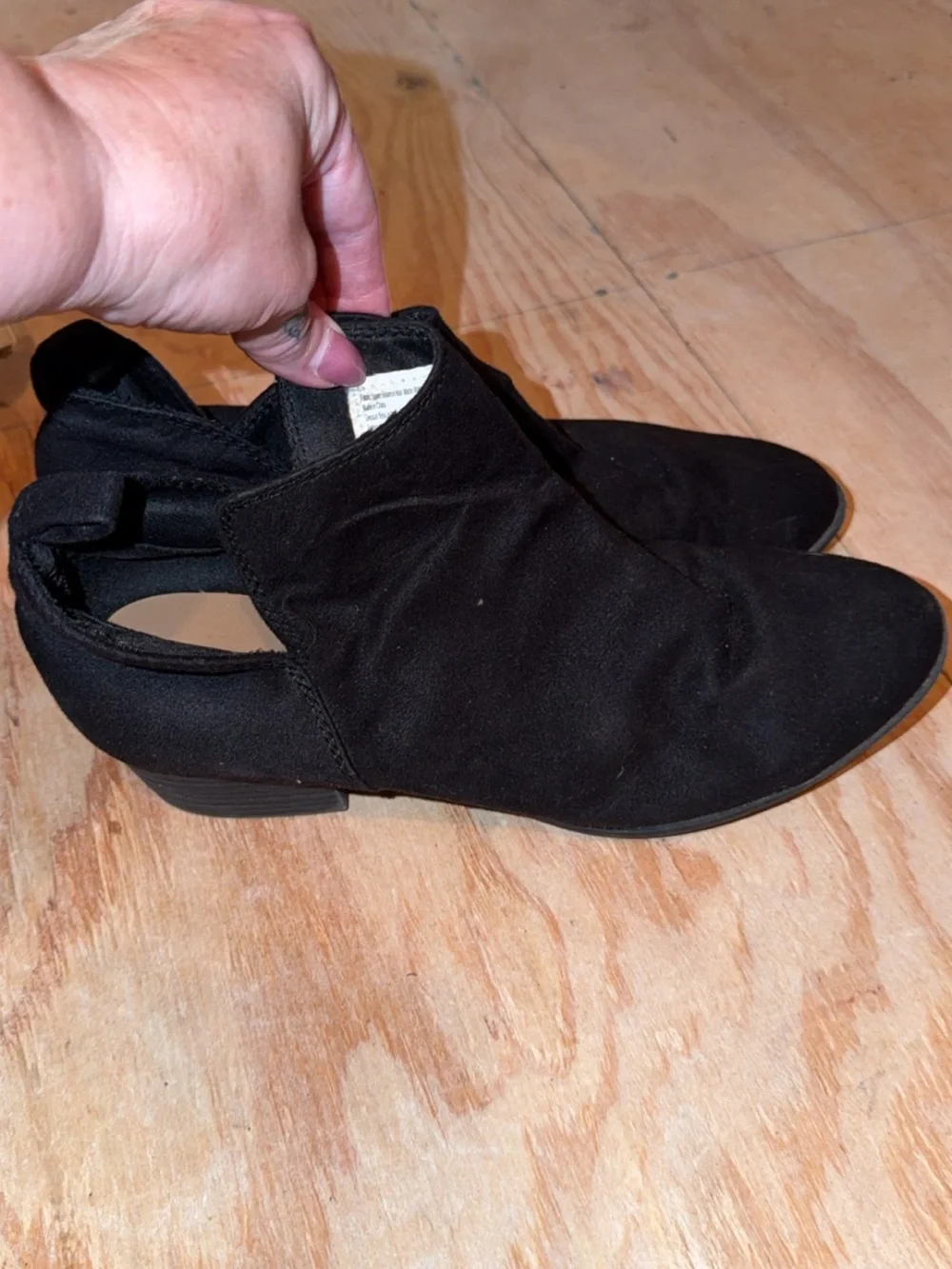 Women’s Black Suede Ankle Boots - Size 8.5